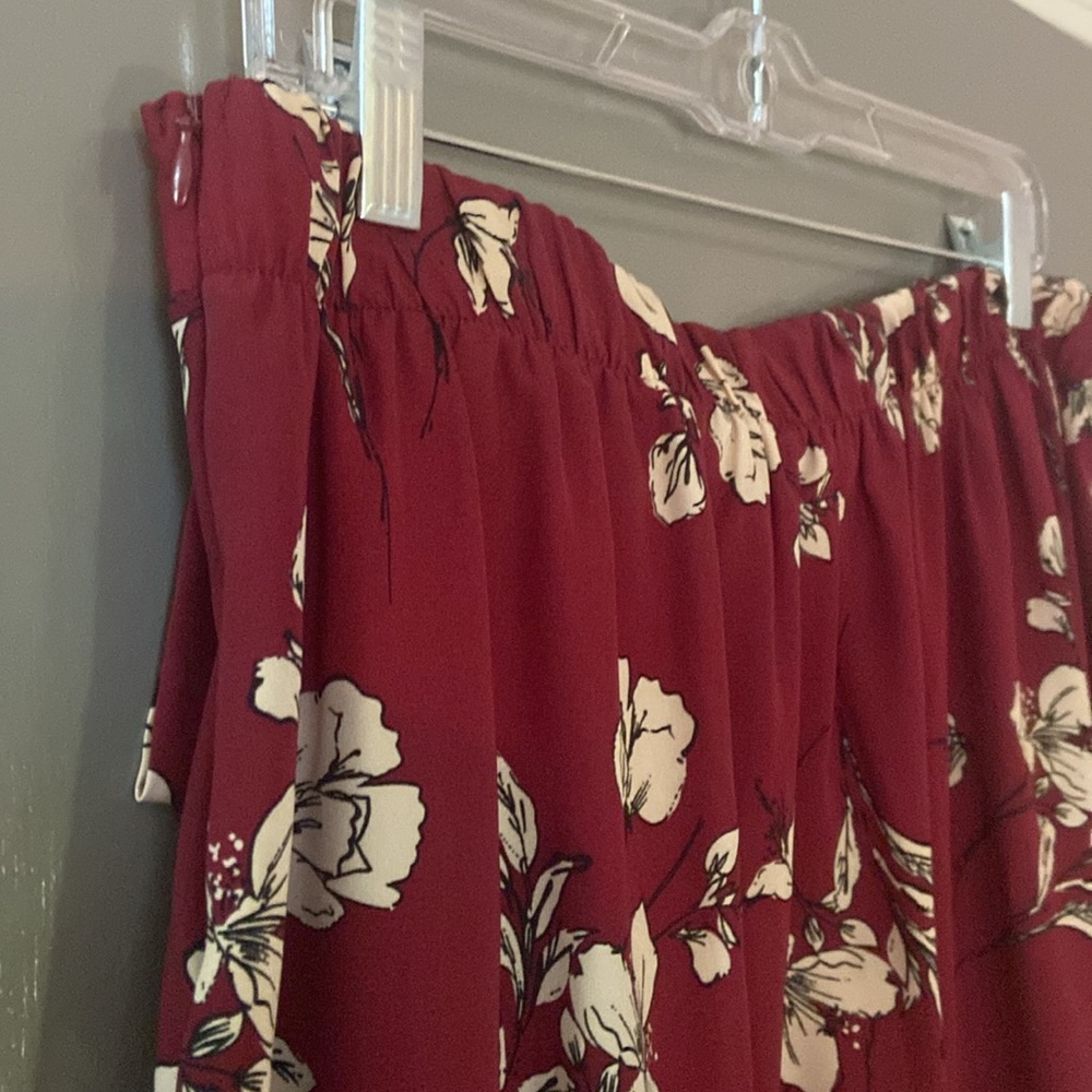 Floral Burgundy Skirt - Picture 5 of 7